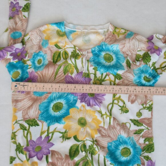 Talbots Sweater Cardigan Floral Sz. M Long Sleeve Button Front, Multicolor *Flaw - Picture 5 of 10